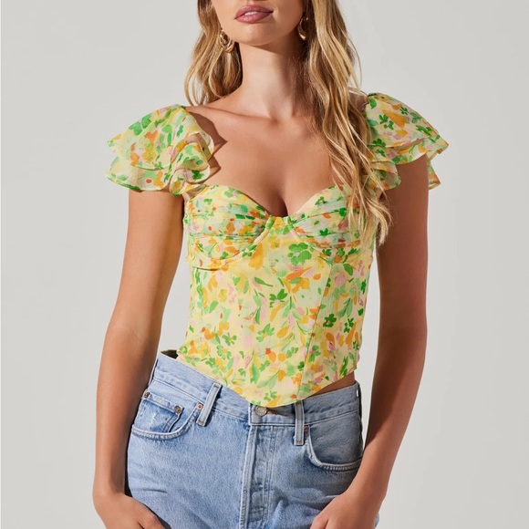 Corazon Floral Bustier Top - Picture 1 of 8